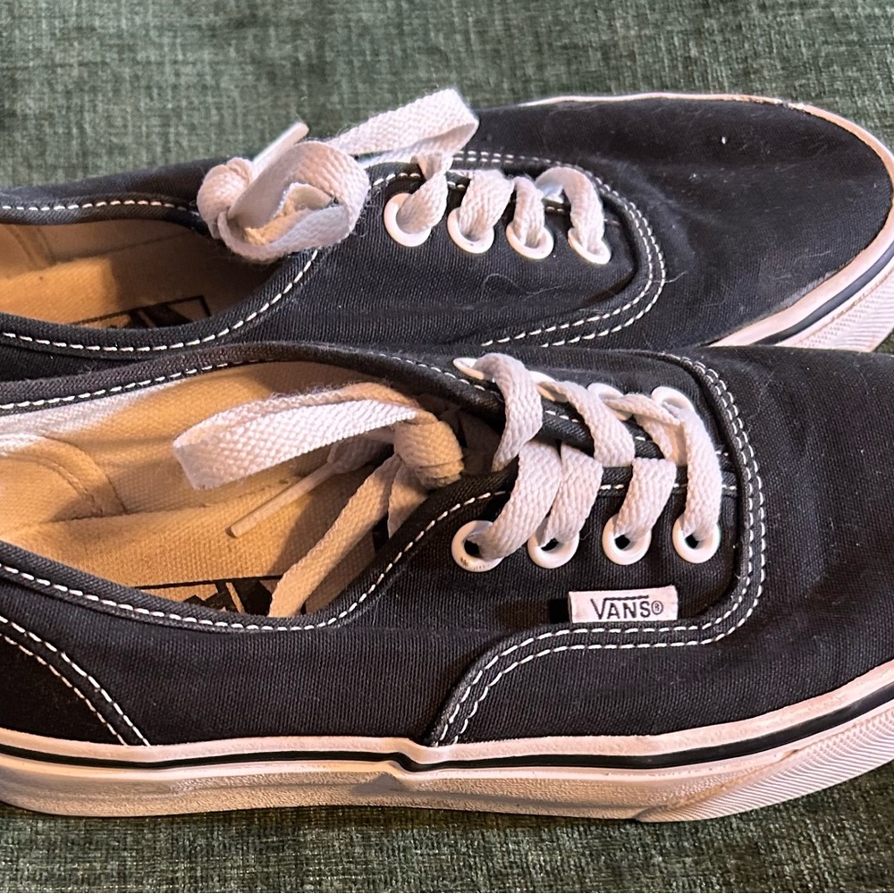 Black Canvas Sneakers with White Laces